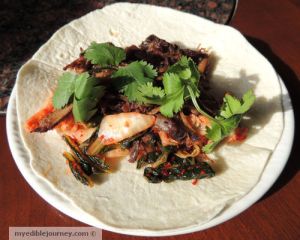 Pulled pork kimchi taco