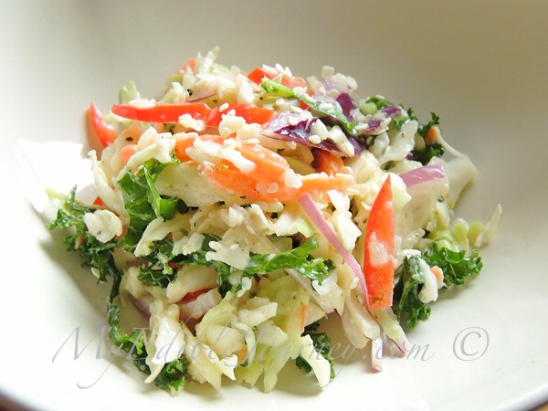 Coleslaw with Miso Dressing |My Edible Journey